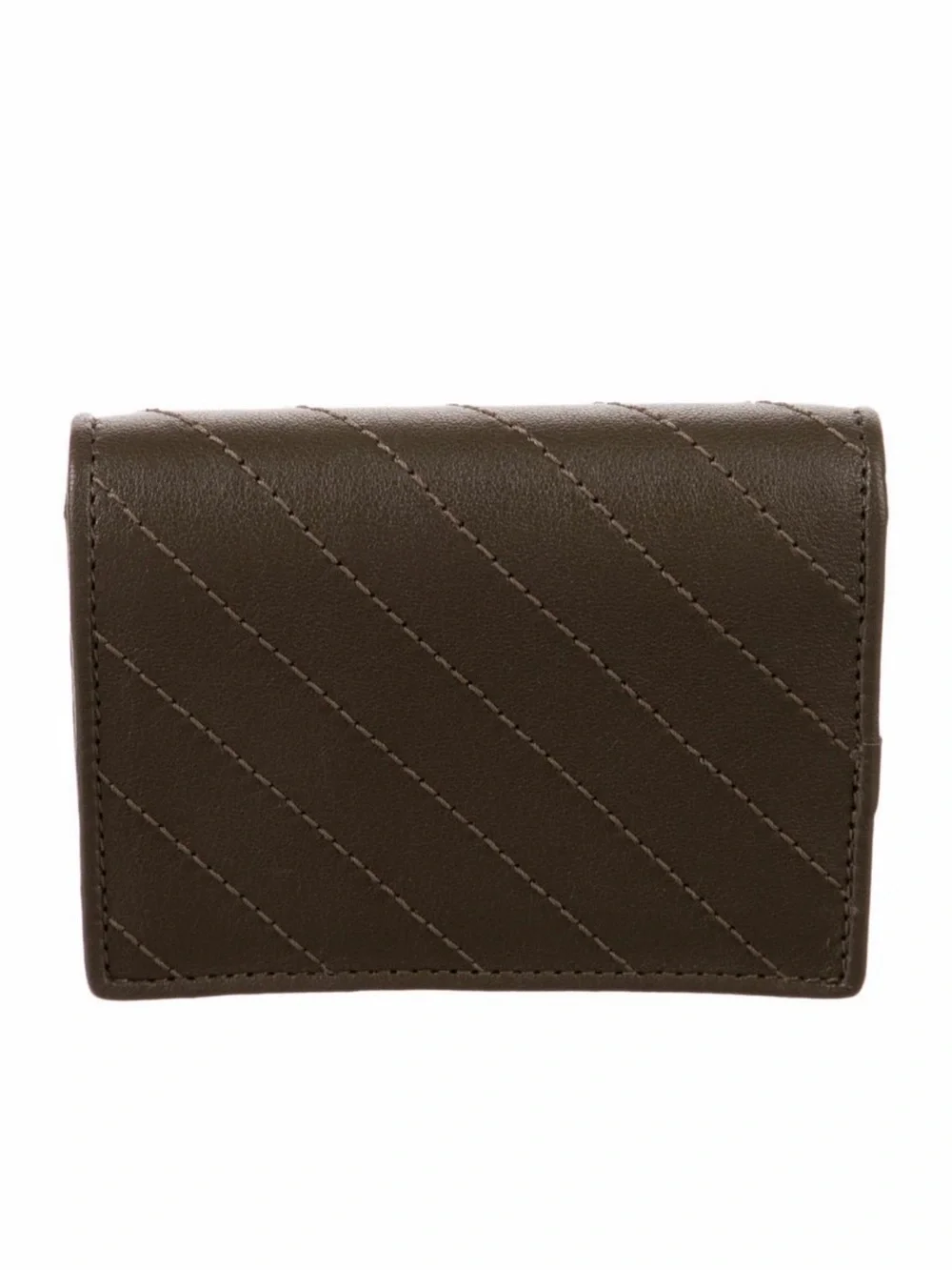 Gucci Dark Brown Quilted Leather Card Holder with Raised GG Logo
